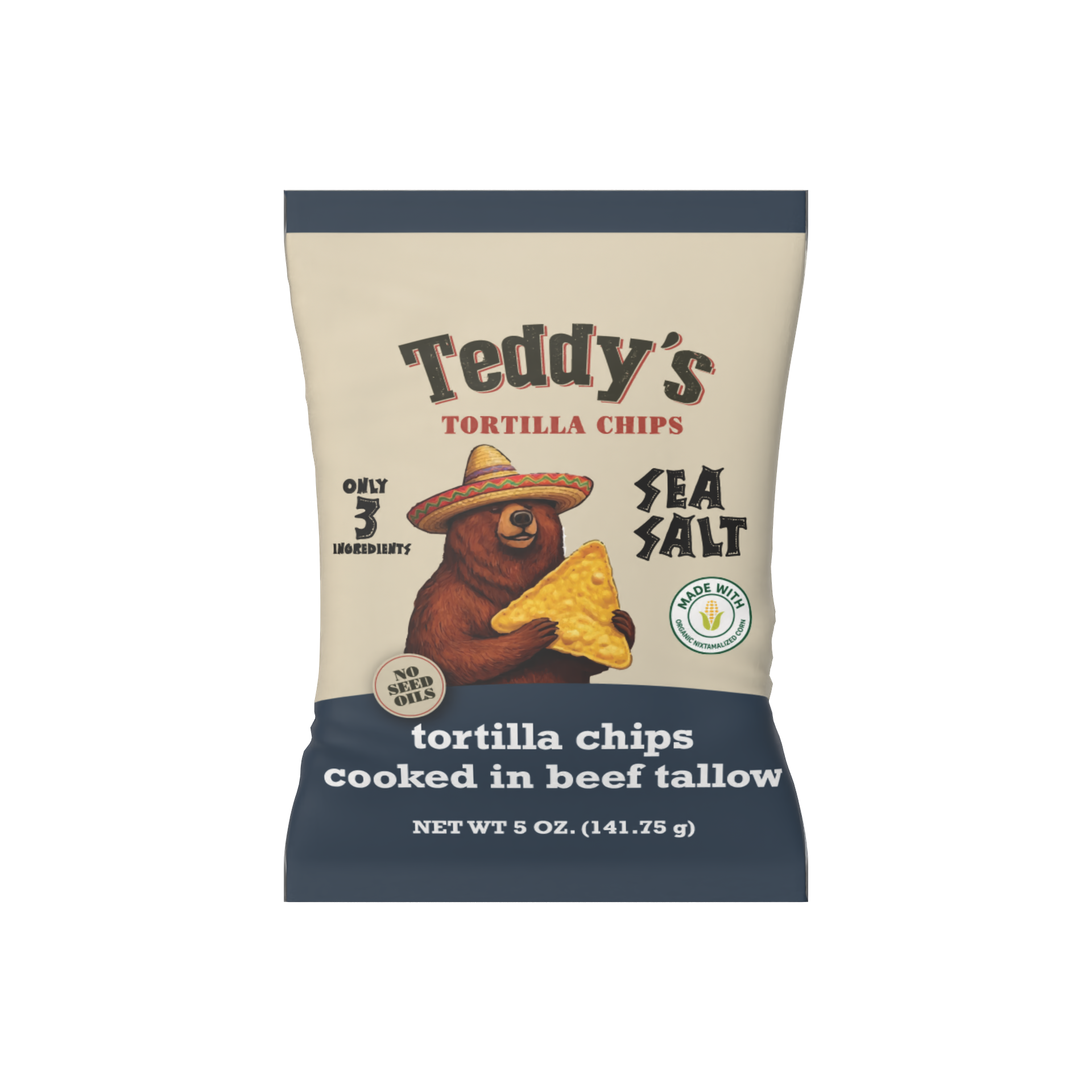 Teddy's Beef Tallow Tortilla Chips - Sea Salt (5oz)