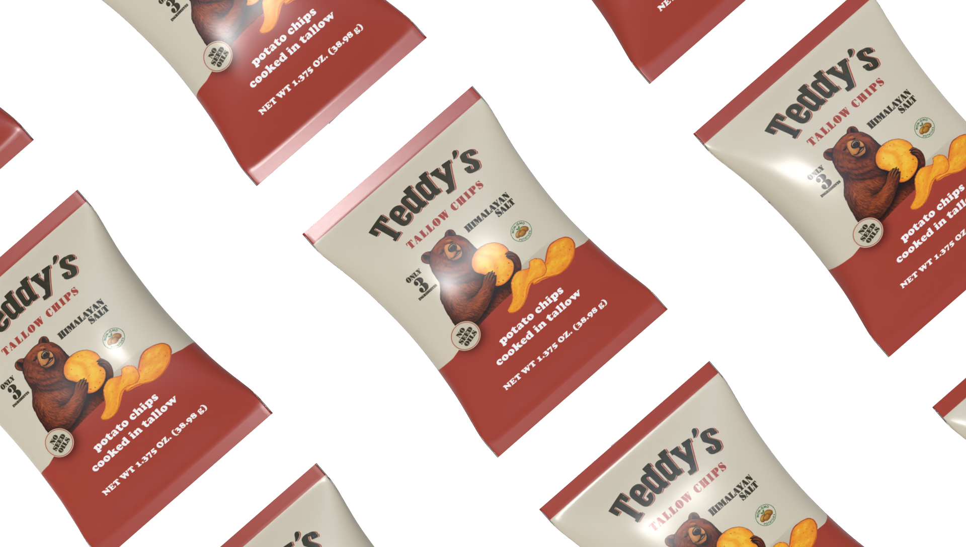 Teddy's Beef Tallow Potato Chips - Himalayan Salt (1.375oz)