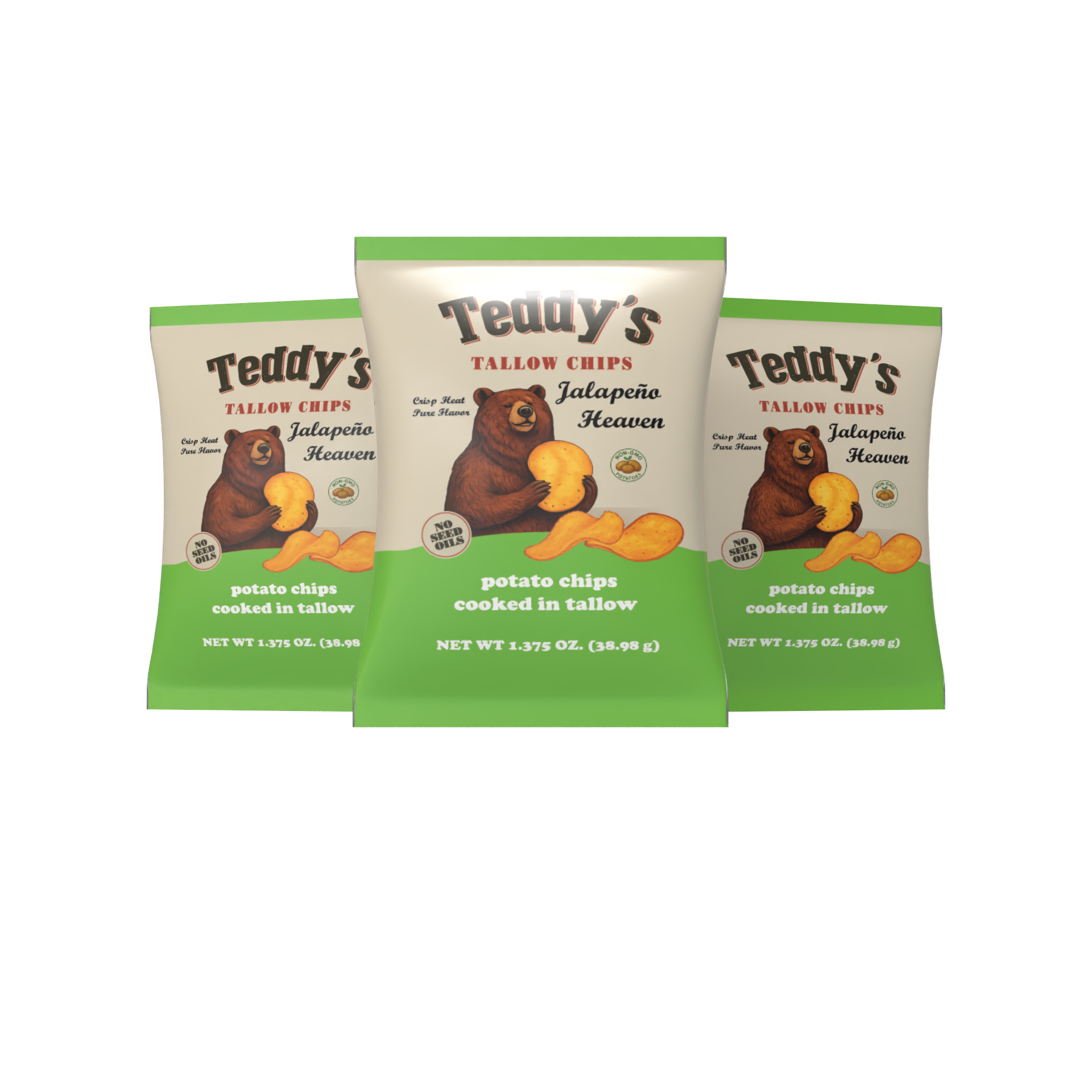 Teddy's Beef Tallow Potato Chips - Jalapeño Heaven (1.375oz)