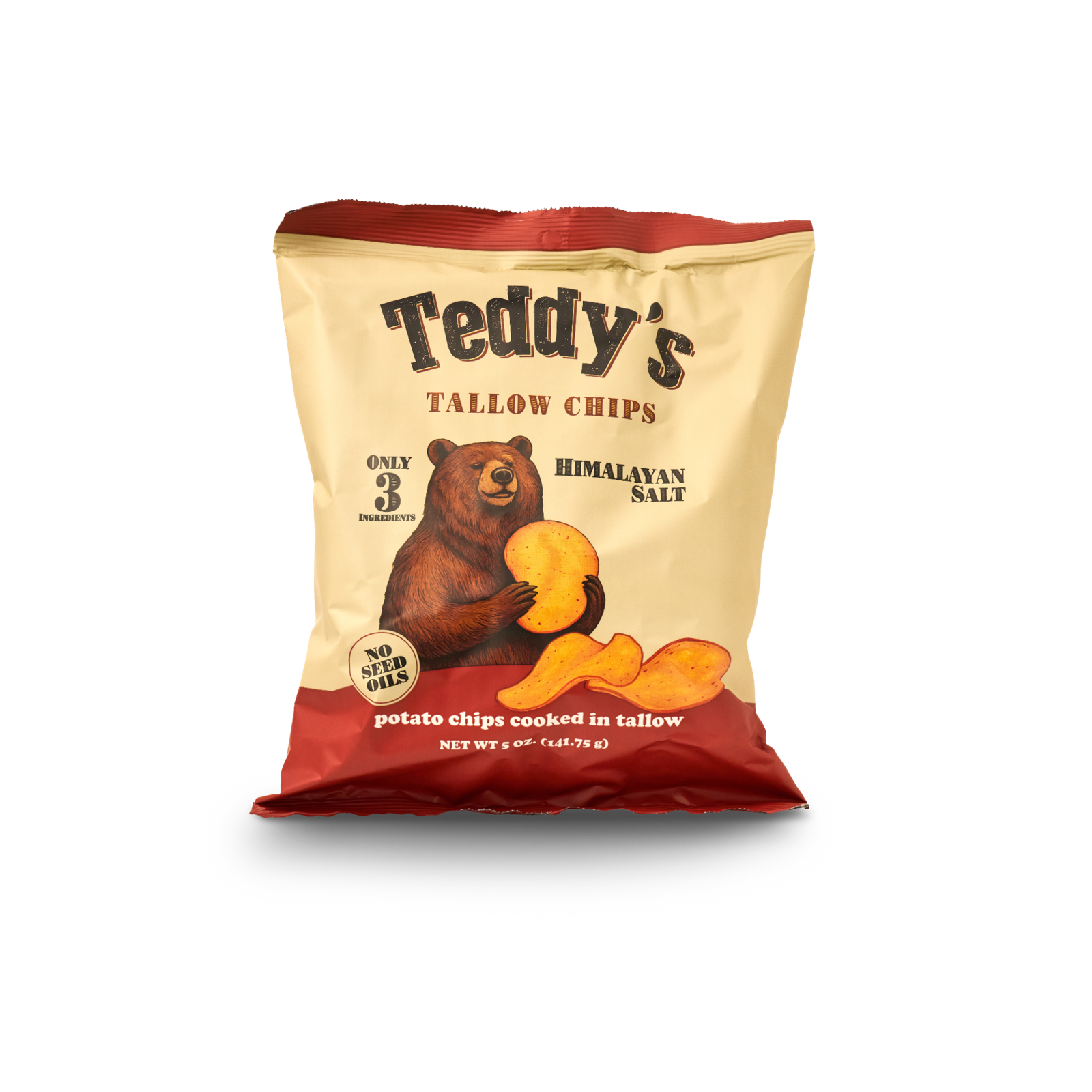 Teddy's Himalayan Salt potato chips cooked in tallow