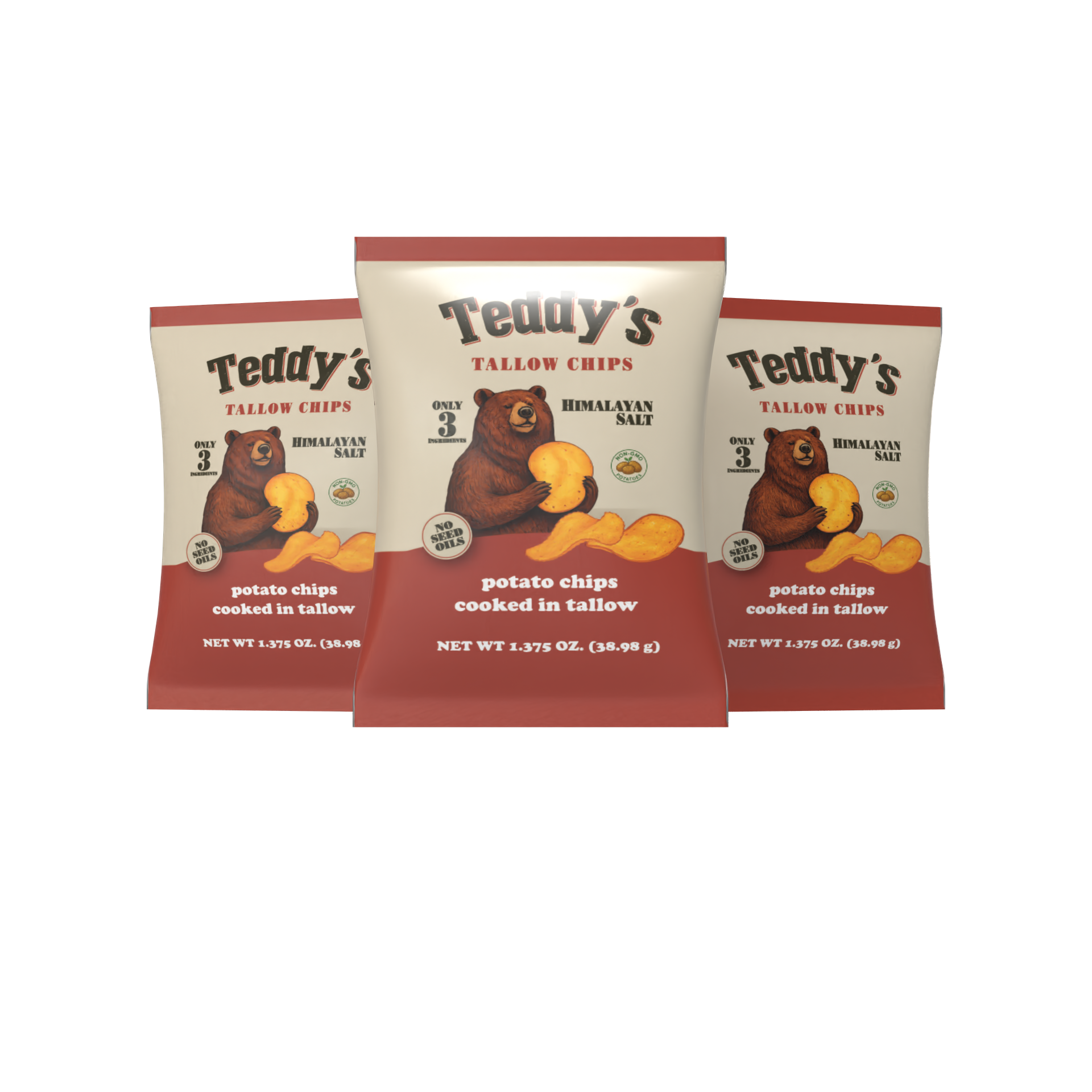 Teddy's Beef Tallow Potato Chips - Himalayan Salt (1.375oz)