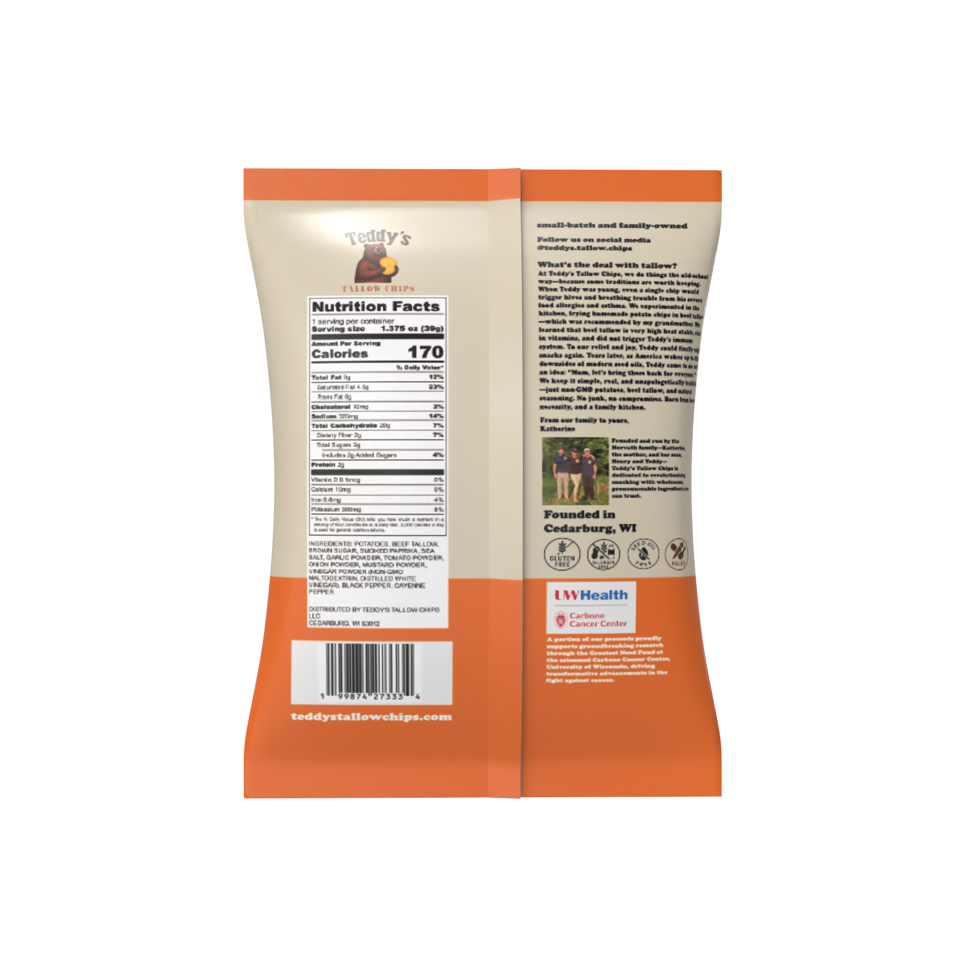 Teddy's Beef Tallow Potato Chips - Summer BBQ (1.375oz)