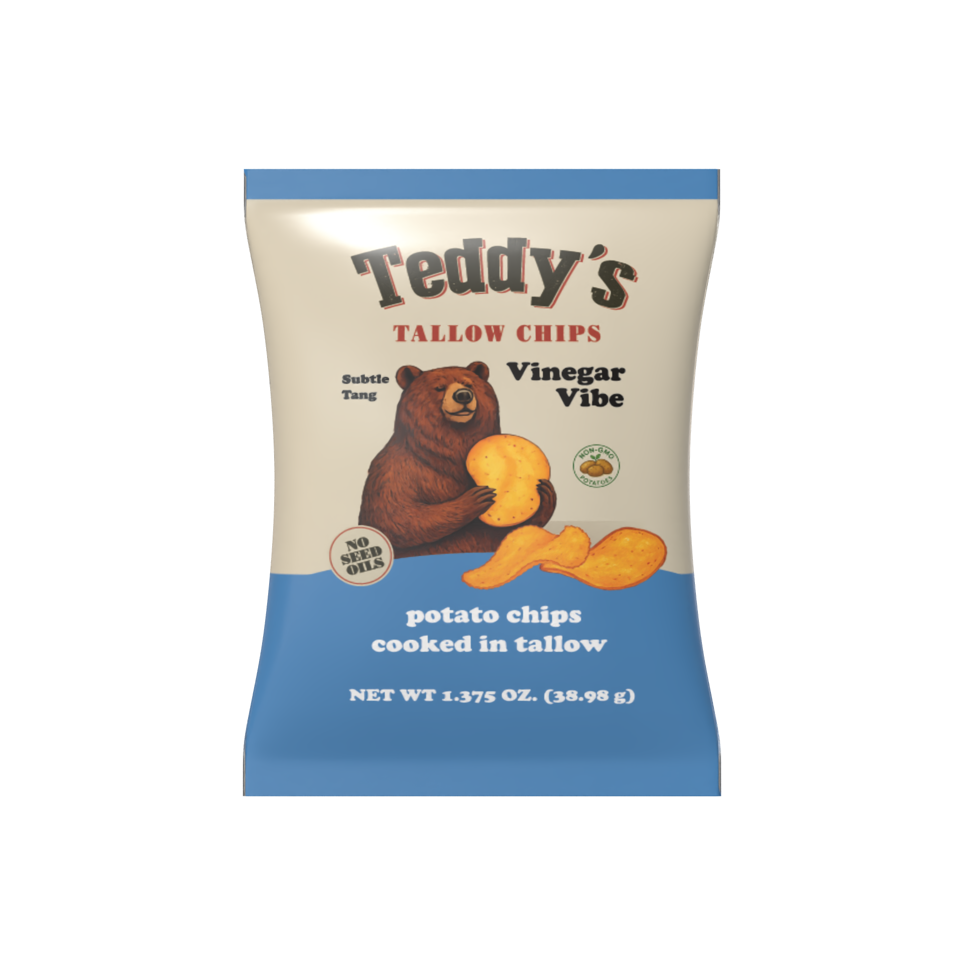 Teddy's Beef Tallow Potato Chips - Vinegar Vibe (1.375oz)